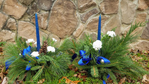 Centerpiece with Winter Greenery